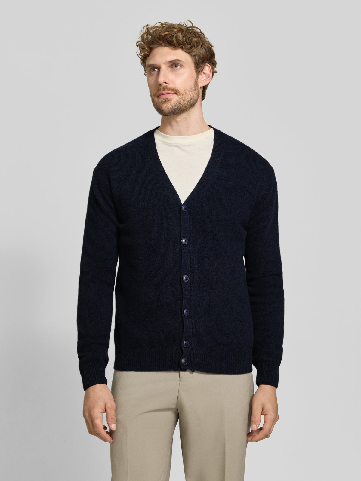 Casual Friday Karl Lambswool Cardigan Navy – produktbilde 4
