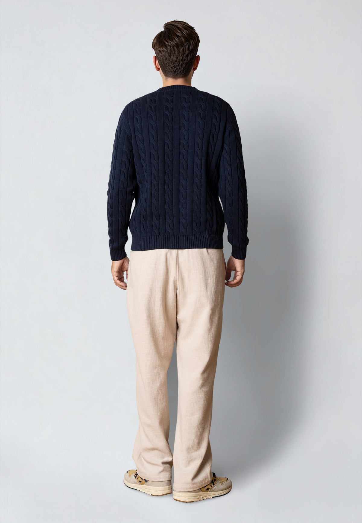 Clean Cut Copenhagen August Cable Knitted Jumper Navy – bilde 4