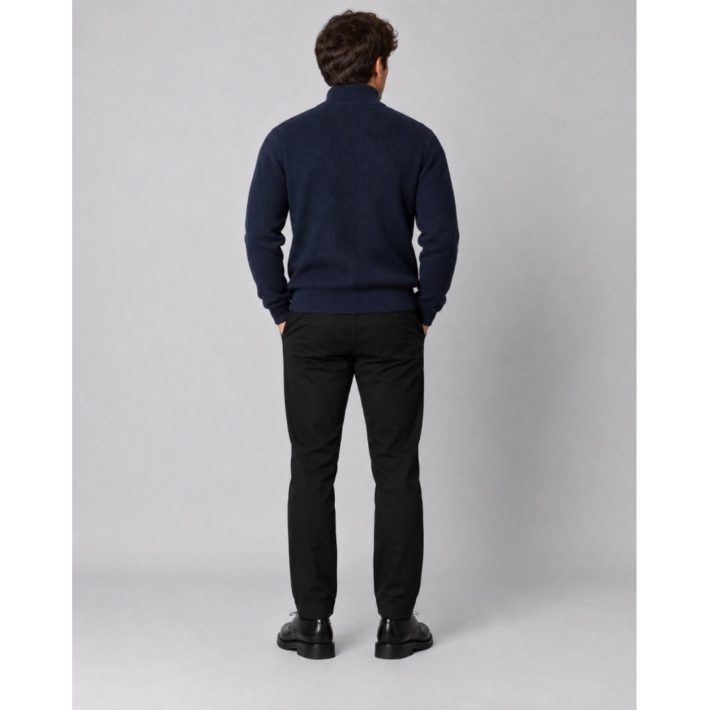 Clean Cut Copenhagen Mario Half-Zip Knit Navy – bilde 4