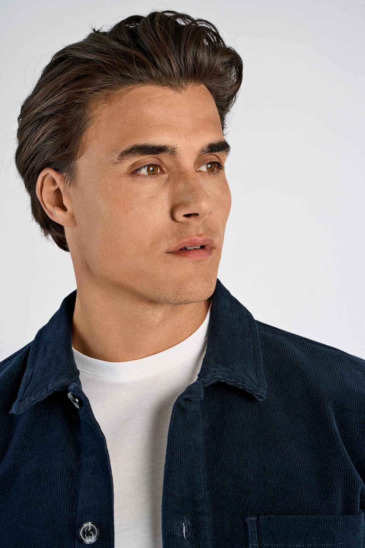 Lindbergh Cord Overshirt Navy – bilde 4
