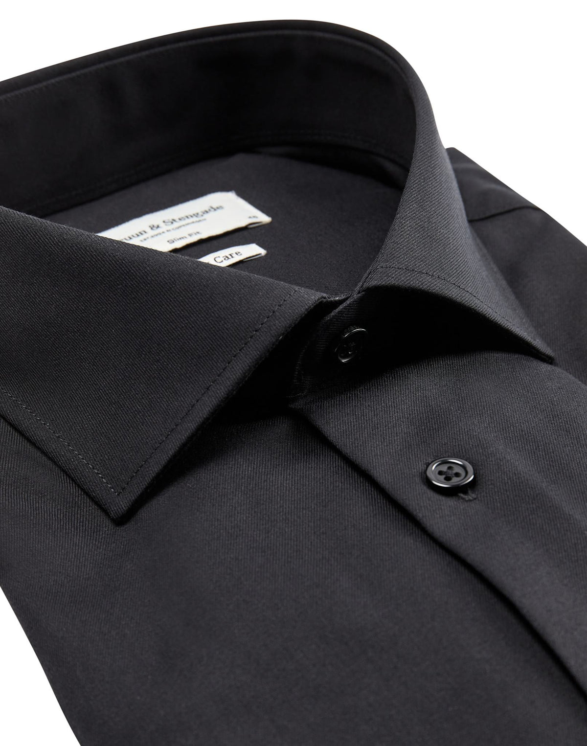 Bruun & Stengade Miles Slim Fit Skjorte Black – detalj