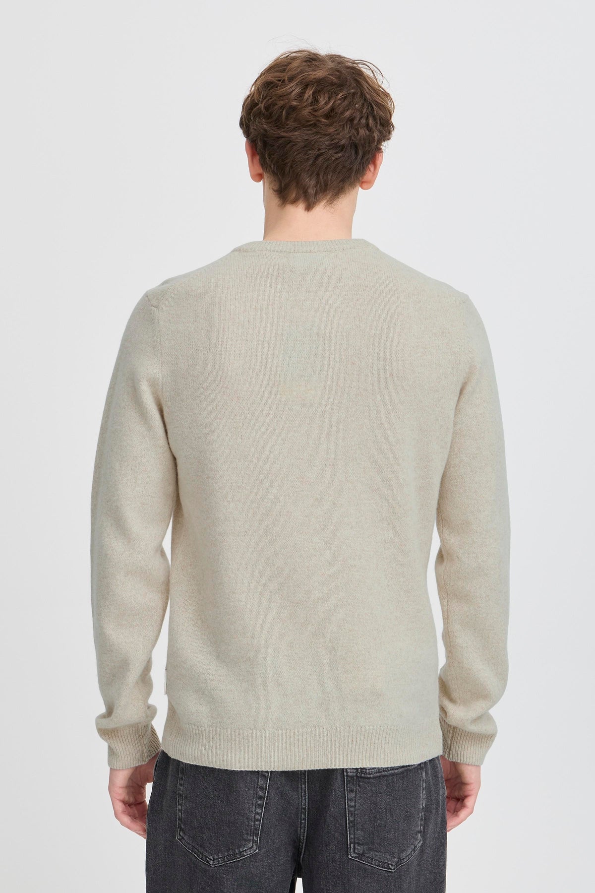 Casual Friday Karl Lambswool Crew Neck Knit Sand Melange – produktbilde 2
