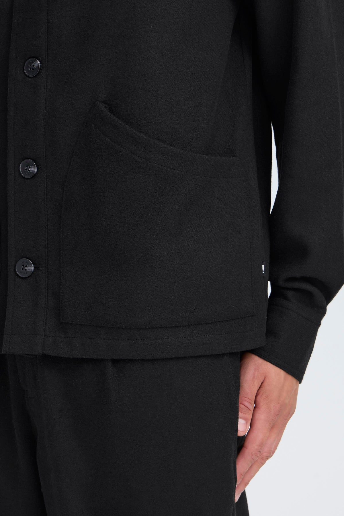 Solid Sonny Wool Overshirt Black – produktbilde 5