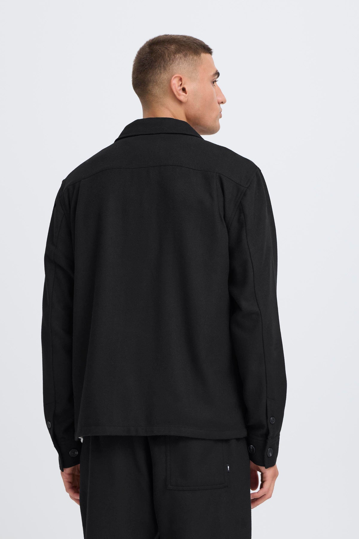 Solid Sonny Wool Overshirt Black – produktbilde 3