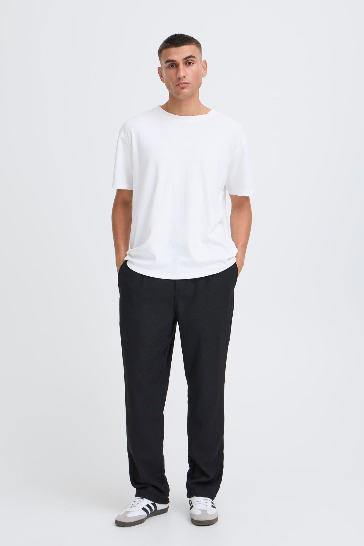 Solid Liam Elasticated Wool Pants Black – produktbilde 2