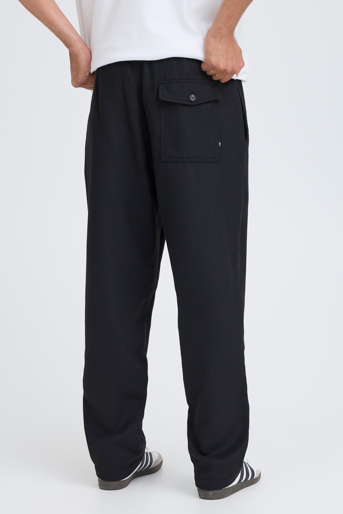 Solid Liam Elasticated Wool Pants Black – produktbilde 3