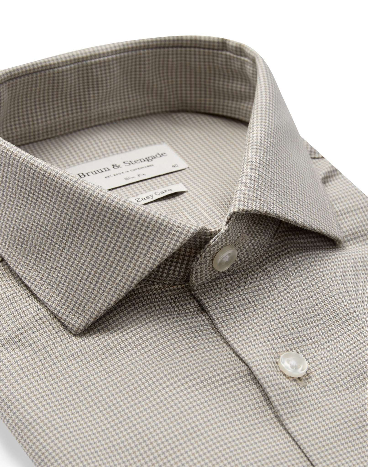 Bruun & Stengade Seymour Slim Fit Skjorte Grey – detalj