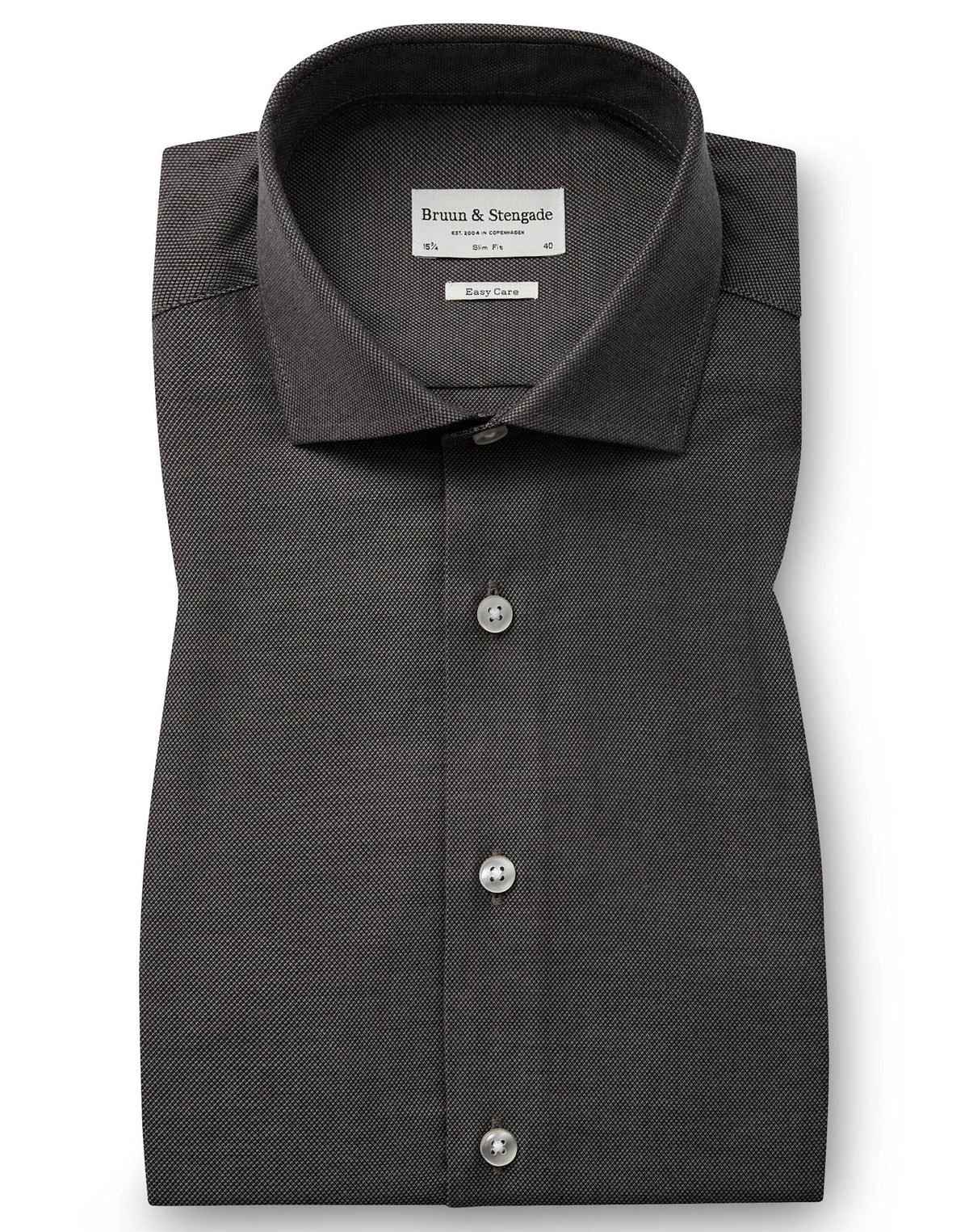 Bruun & Stengade Osemann Slim Fit Skjorte Dark Grey
