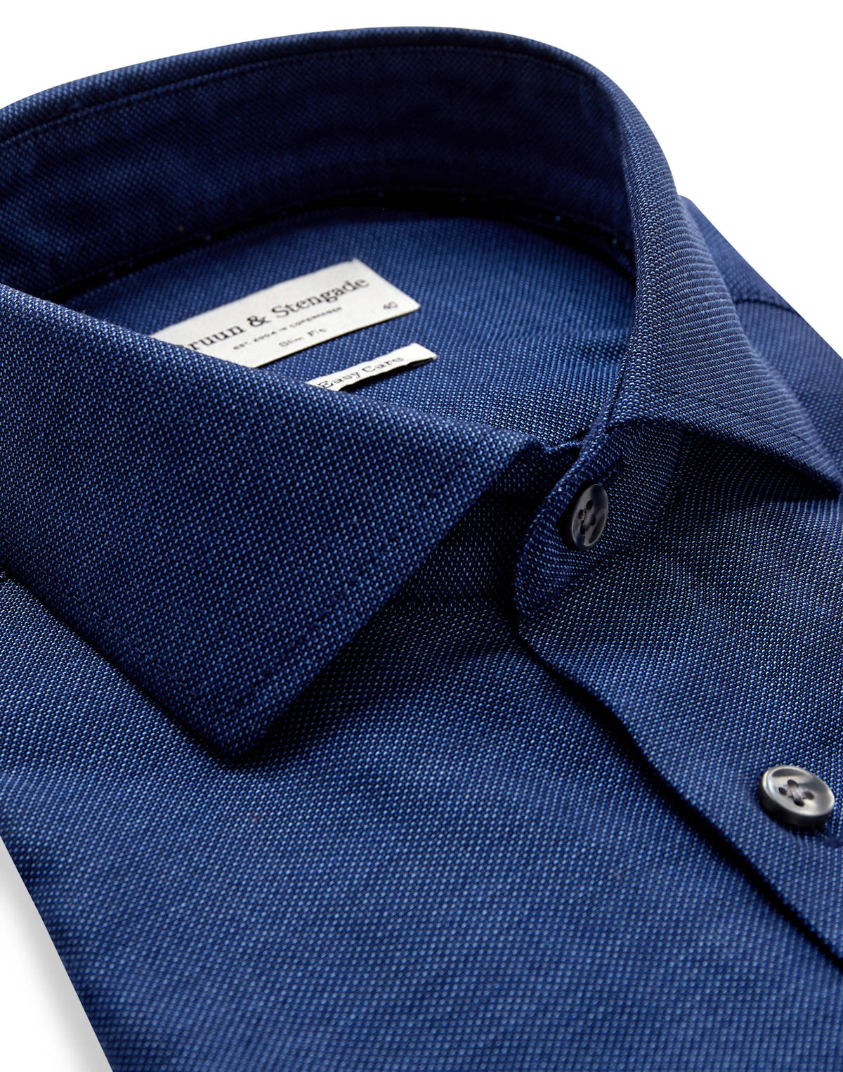 Bruun & Stengade Joff Slim Fit Skjorte Navy – detalj