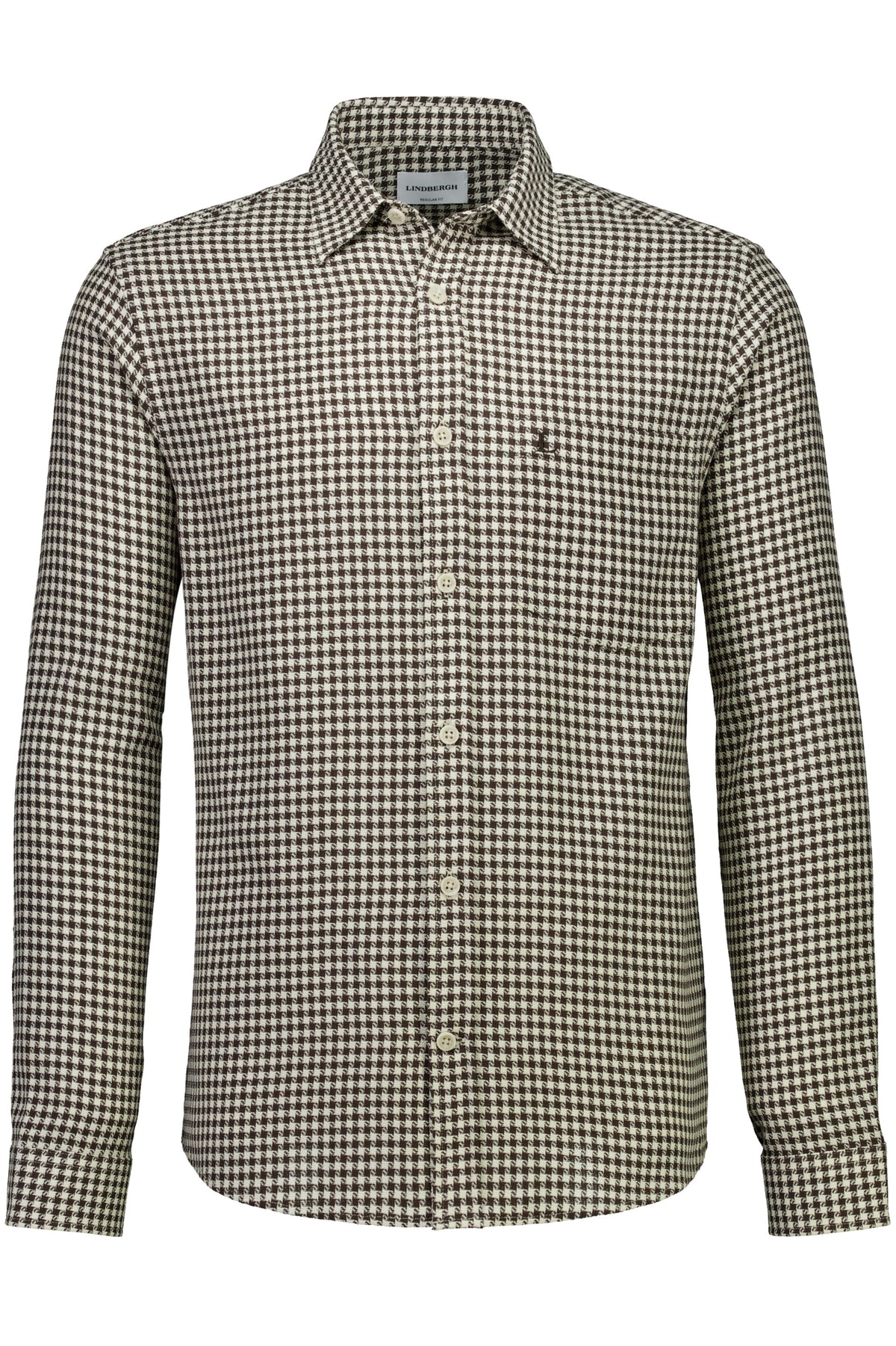 Lindbergh Casual Shirt 30-203936 Dark Brown – produktbilde forfra