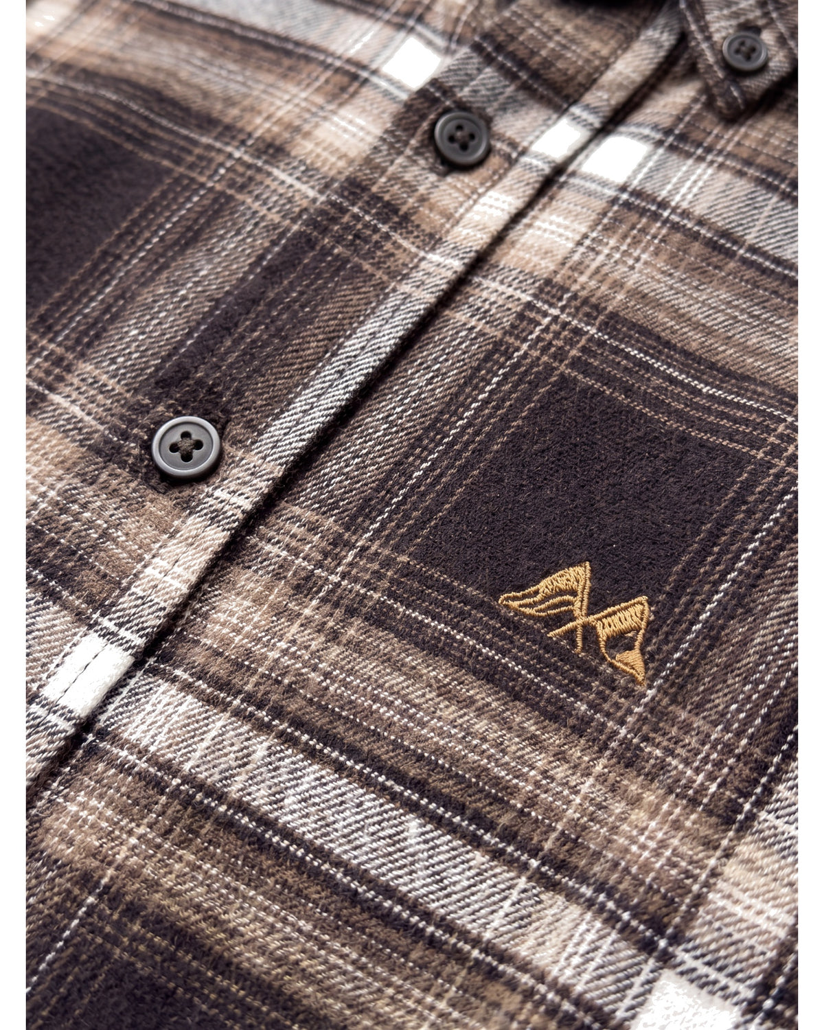 Lindbergh Check Flannel Shirt Dark Brown – produktbilde 2