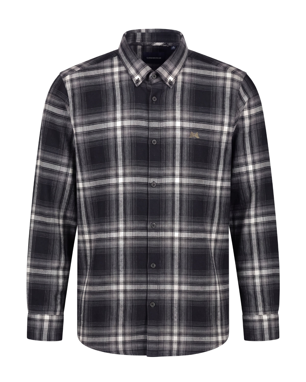 Lindbergh Check Flannel Shirt Black – produktbilde 1