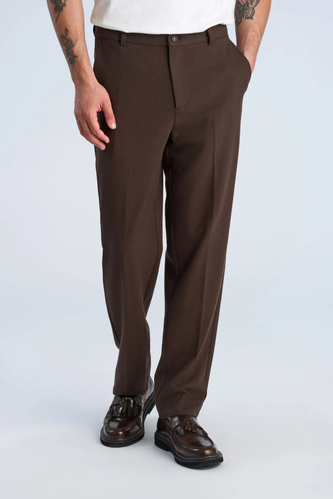 Lindbergh Performance pants Brown Melange – produktbilde 1