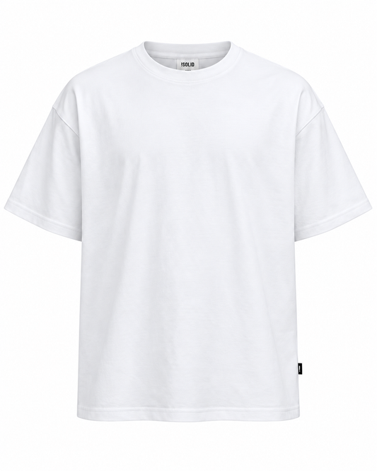 Solid Danton Box Fit T-Skjorte White – rent produktbilde på hvit bakgrunn