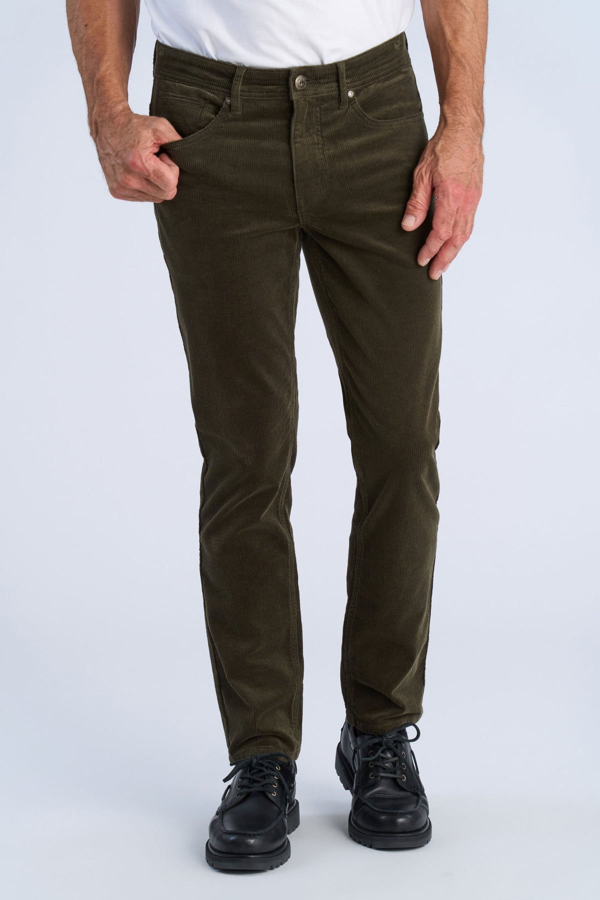 Bison 5-pockets Corduroy Pant Dark Army – produktbilde 2
