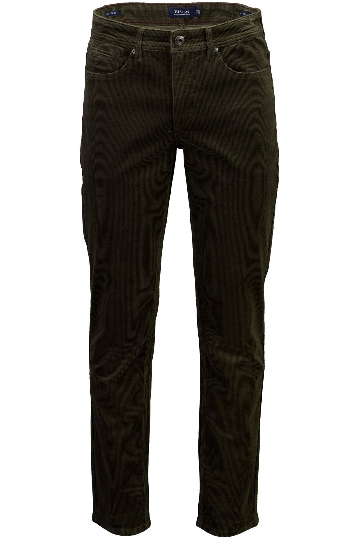 Bison 5-pockets Corduroy Pant Dark Army – produktbilde 4