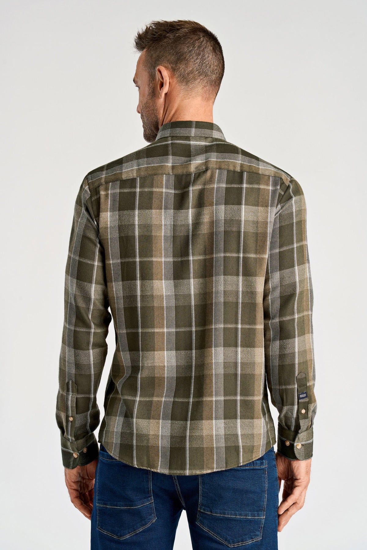Bison Casual Shirt Dark Army Check – produktbilde 3