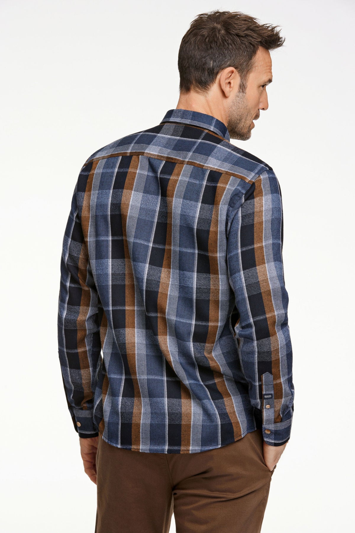 Bison Casual Shirt Navy Check – produktbilde 3