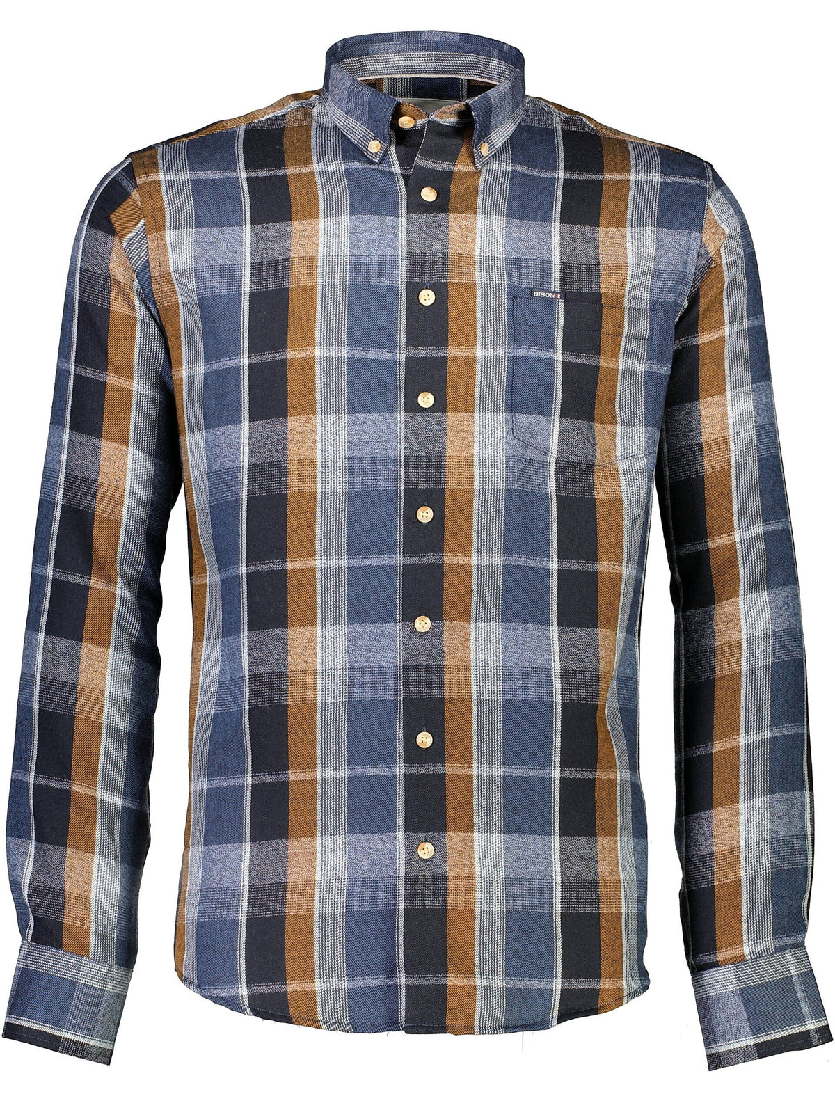 Bison Casual Shirt Navy Check – produktbilde 4