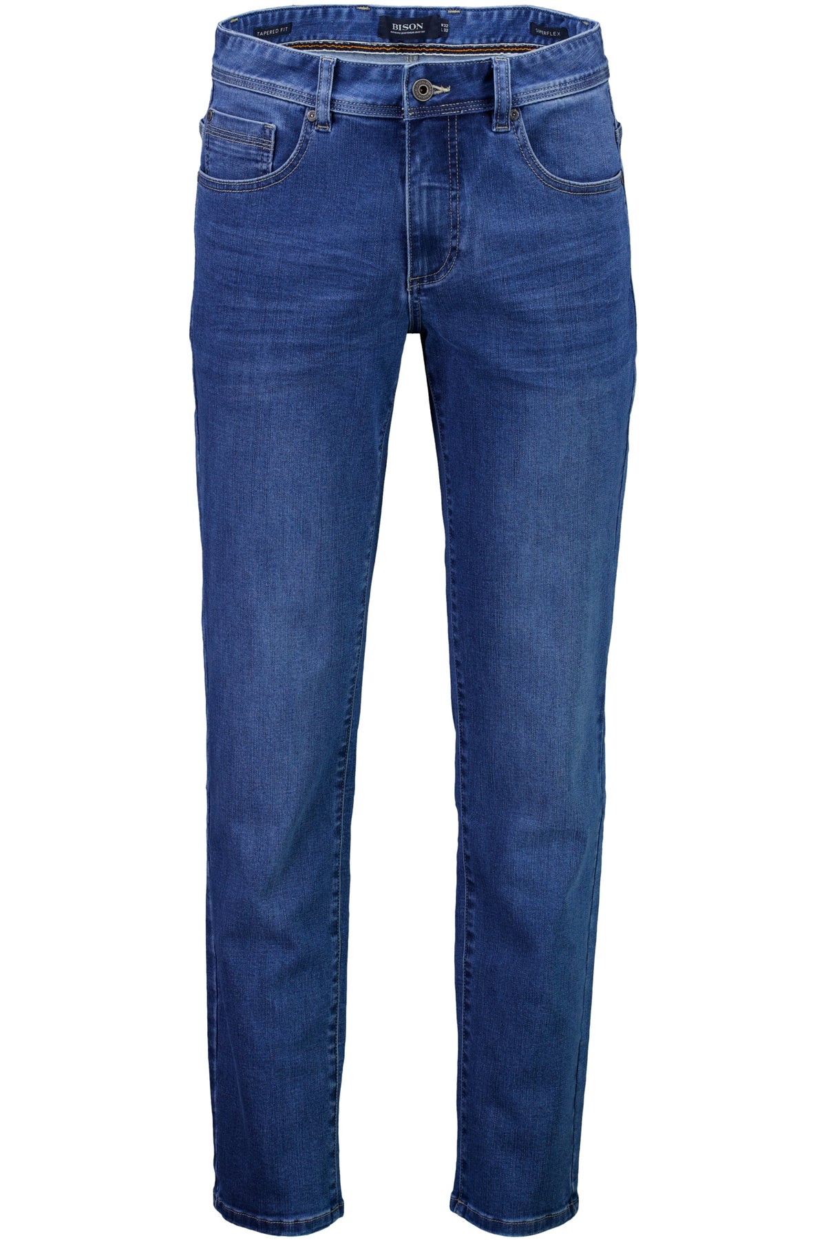 Bison Superflex Jeans Tapered Fit Aqua Blue – bilde 1