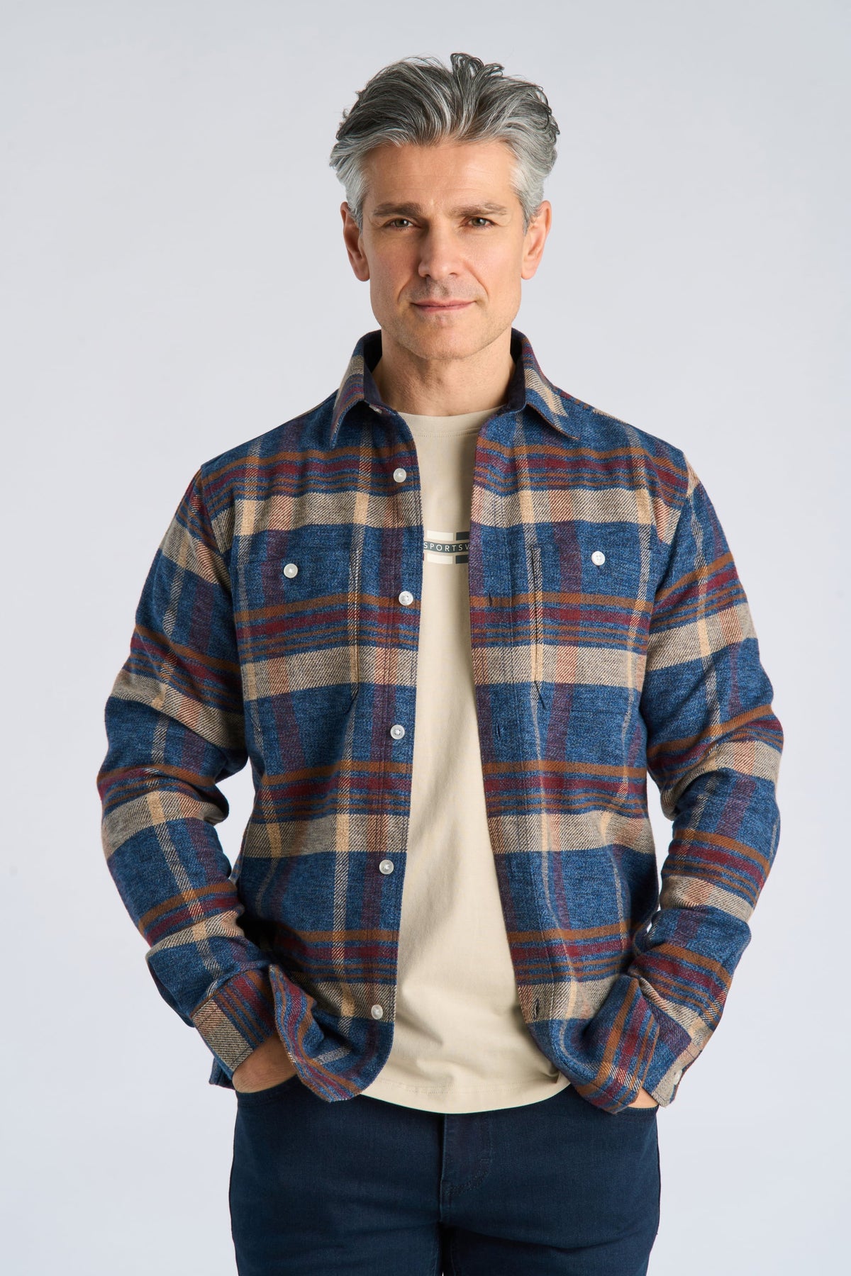 Bison Overshirt Navy – bilde 2