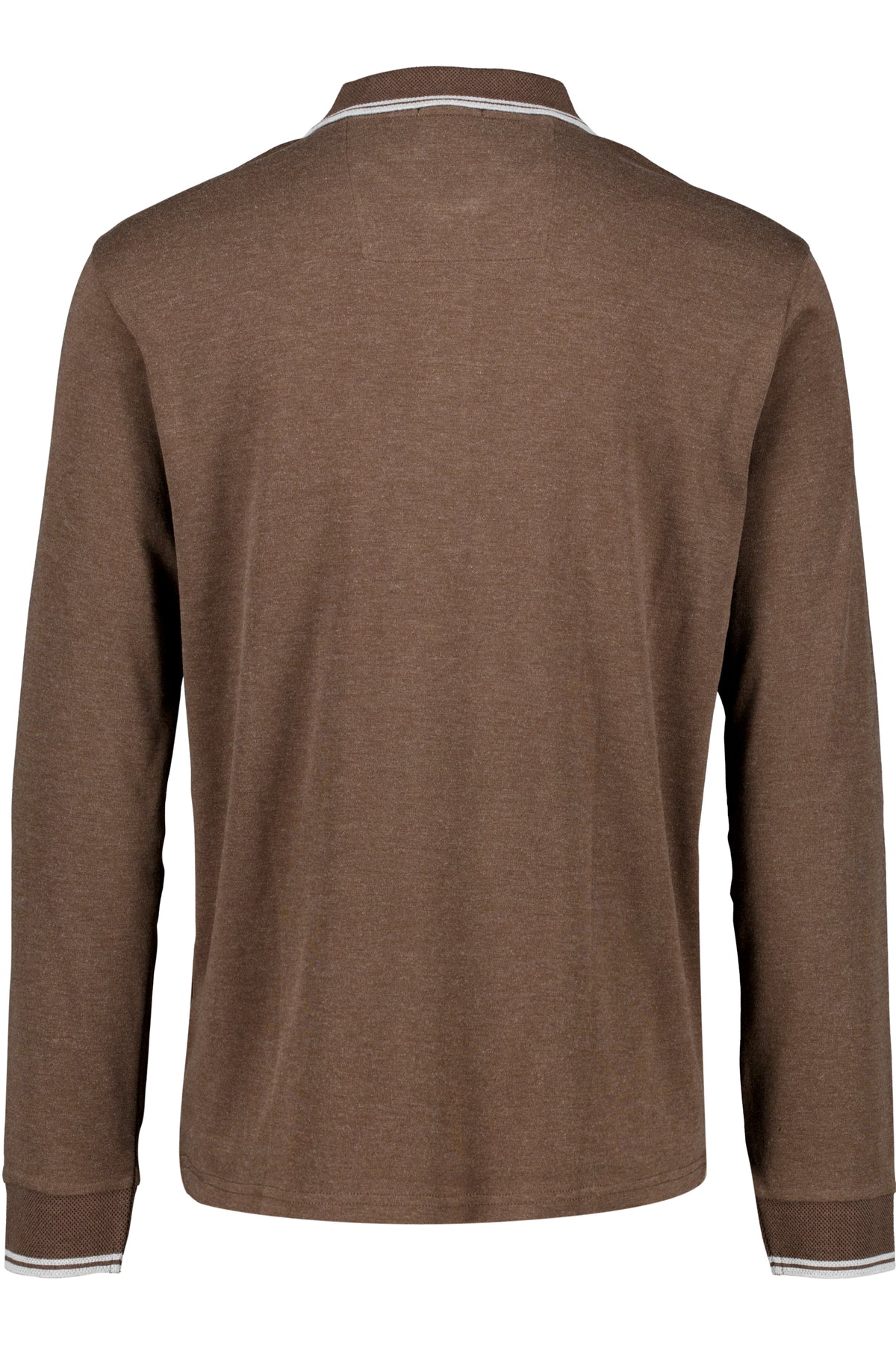 Bison Polo Shirt LS Brown Melange – bilde 2