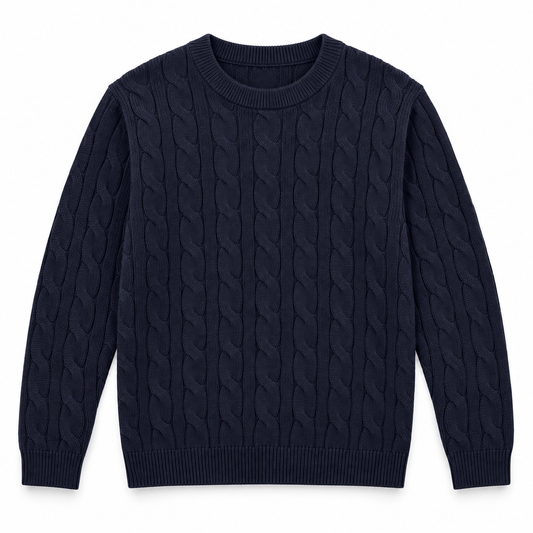 Bruun & Stengade Guizchou strikkegenser i Navy