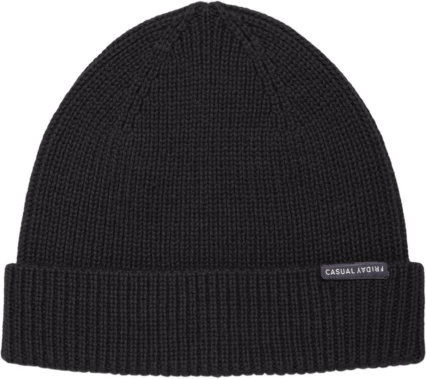 Casual Friday Alkin Rib Beanie Black – produktbilde 1