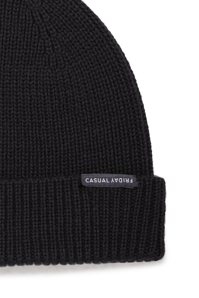 Casual Friday Alkin Rib Beanie Black – produktbilde 2