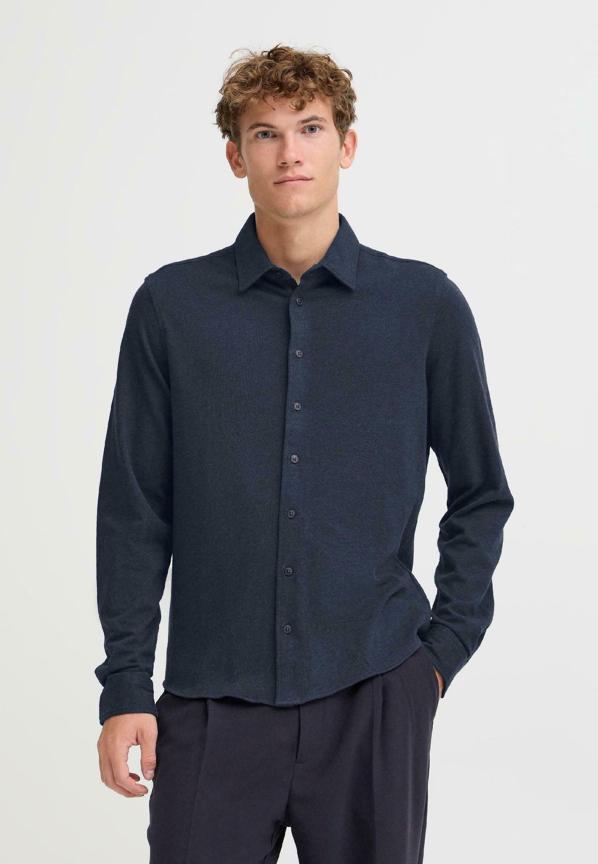 Casual Friday Arkan Formal Shirt Dark Navy Melange – produktbilde 1