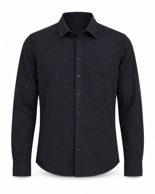 Casual Friday Arkan Formal Shirt Dark Navy Melange – front på hvit bakgrunn