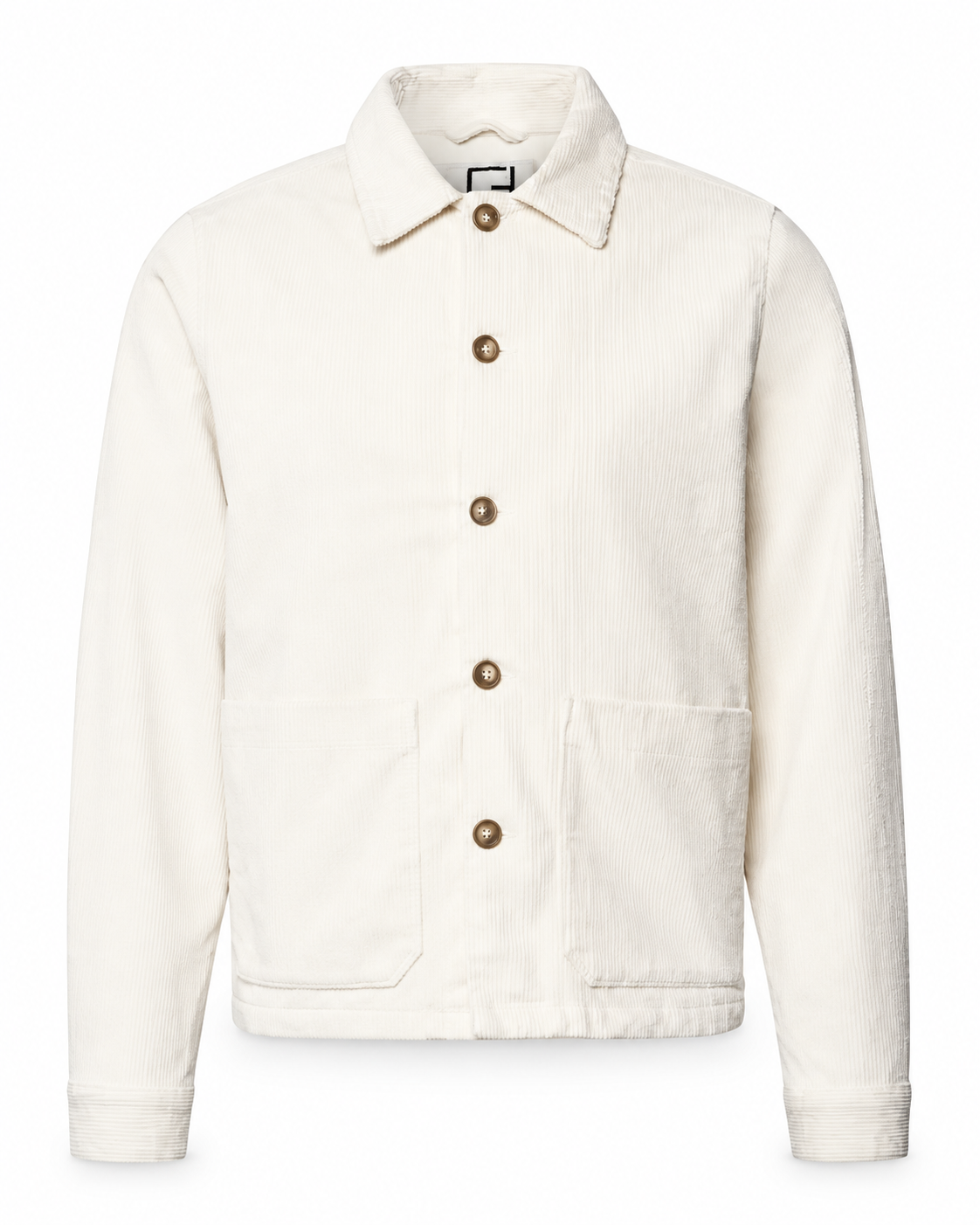Casual Friday Holmdrup Cord Jacket White – packshot på hvit bakgrunn