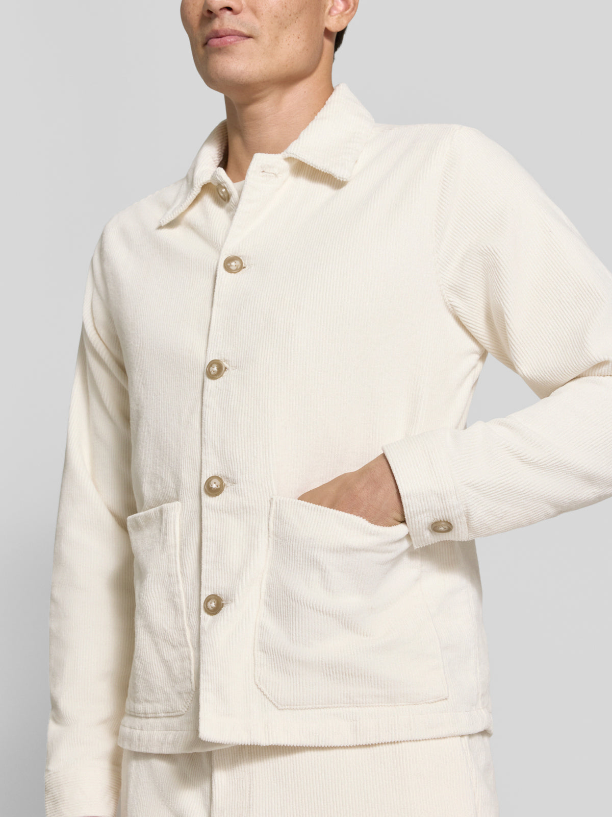 Casual Friday Holmdrup Cord Jacket White – produktbilde 3