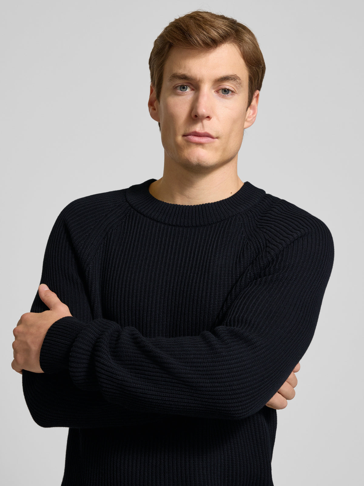 Casual Friday Kristian Raglan Rib Crew Neck Navy – produktbilde 3