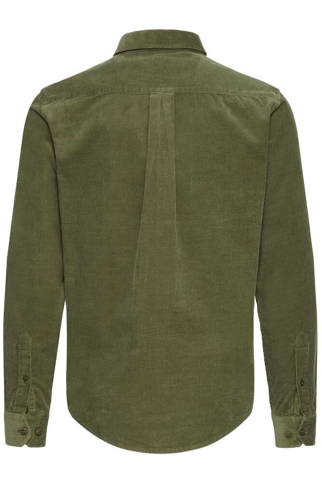 Casual Friday Reims Baby Cord Shirt Army – nærmeste dokumenterte farge: Burnt Olive – produktbilde 2