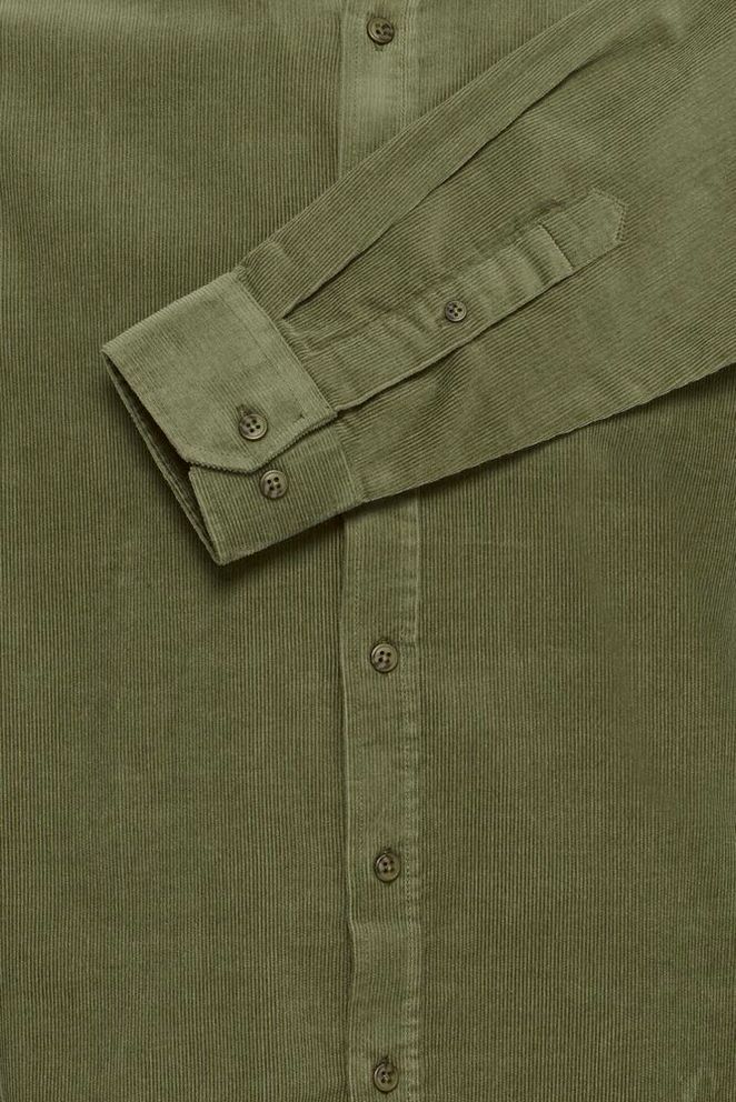 Casual Friday Reims Baby Cord Shirt Army – nærmeste dokumenterte farge: Burnt Olive – produktbilde 3