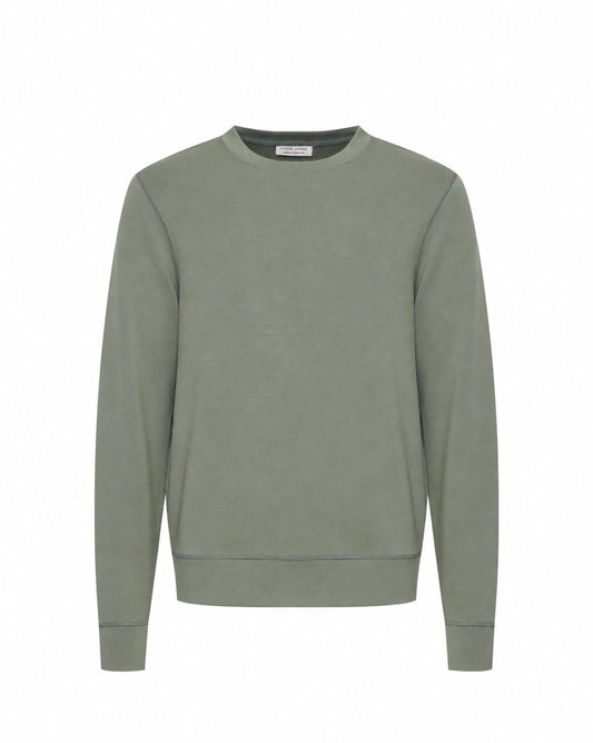 Casual Friday Sebastian Crew Neck Swe Army Green – produktbilde på hvit bakgrunn