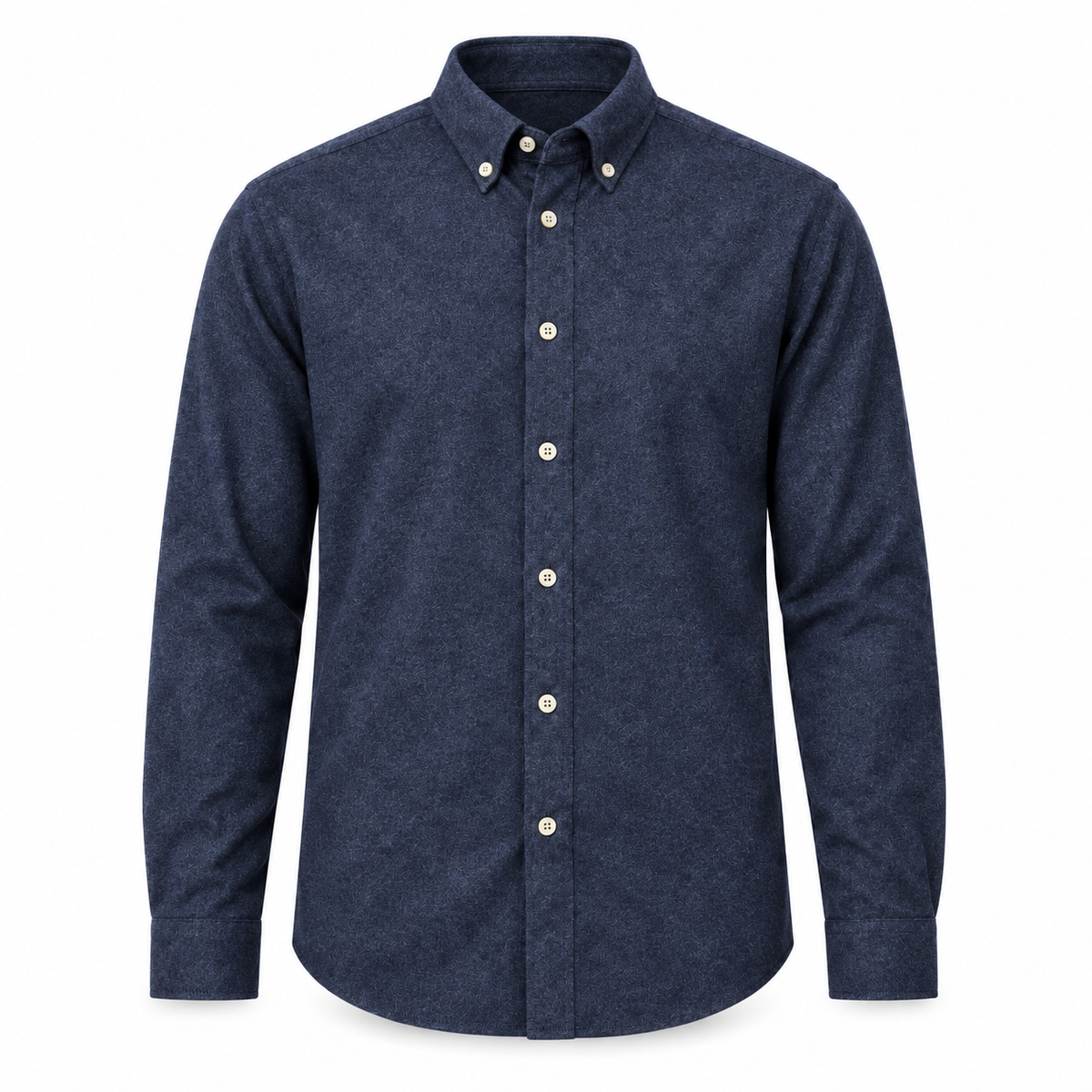Clean Cut Eske Flannel Shirt Navy Melange – rent produktbilde
