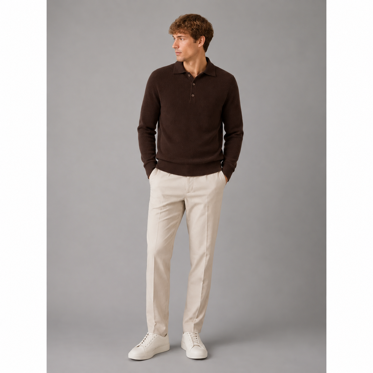 Clean Cut Copenhagen Mario Polo Knit Dark Brown – detaljbilde