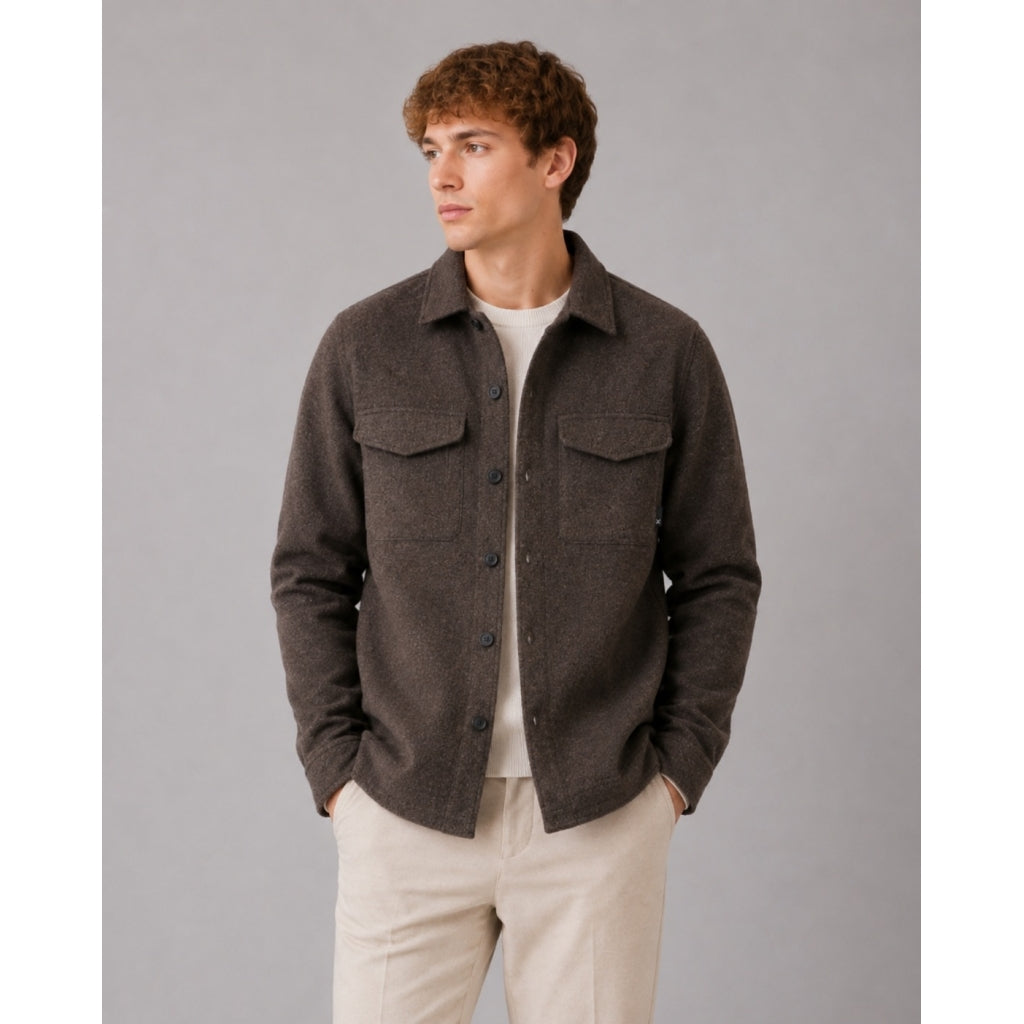 Clean Cut Copenhagen Ditlev Overshirt Dark Brown – bilde 1