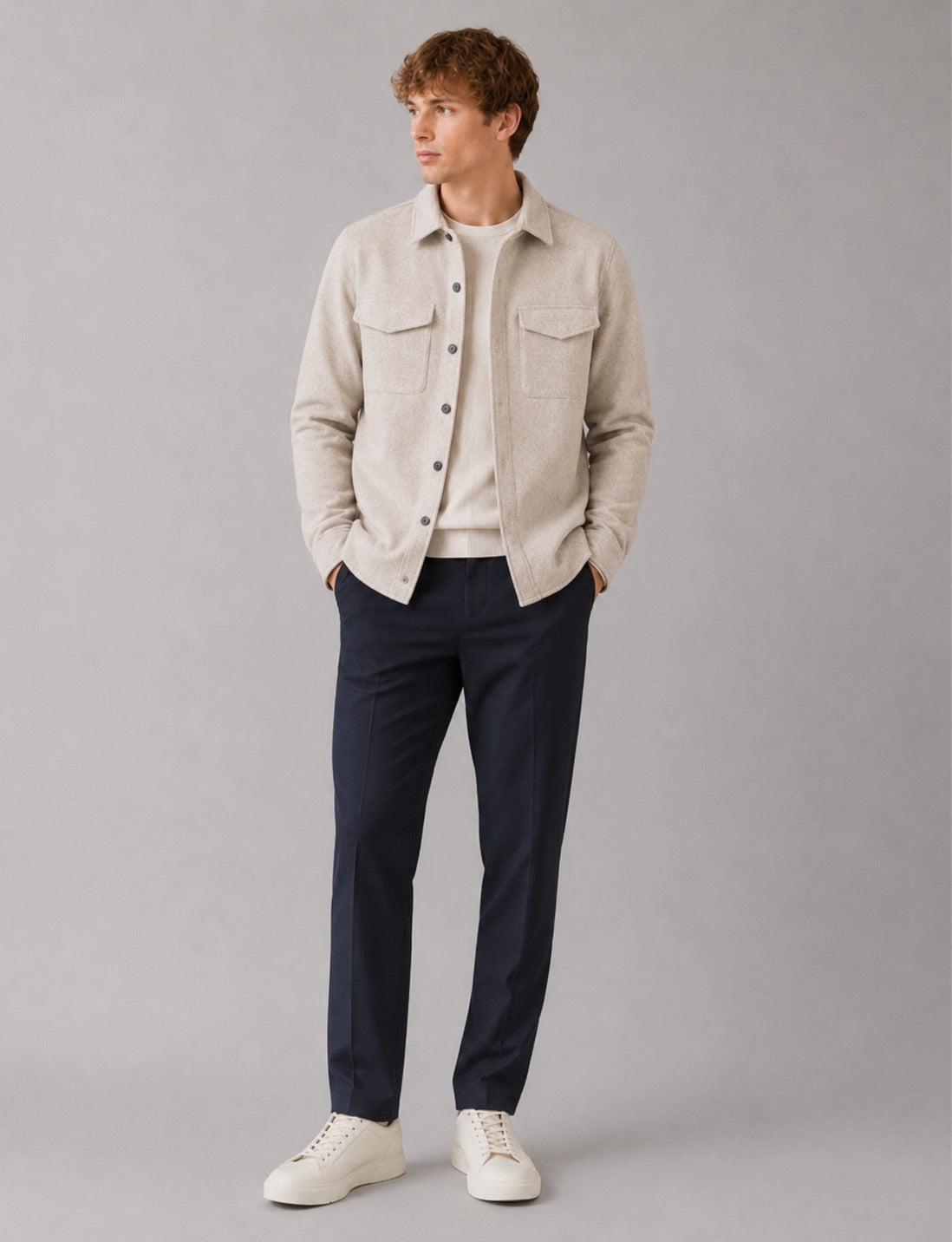 Clean Cut Copenhagen Ditlev Overshirt Ecru – bilde 3