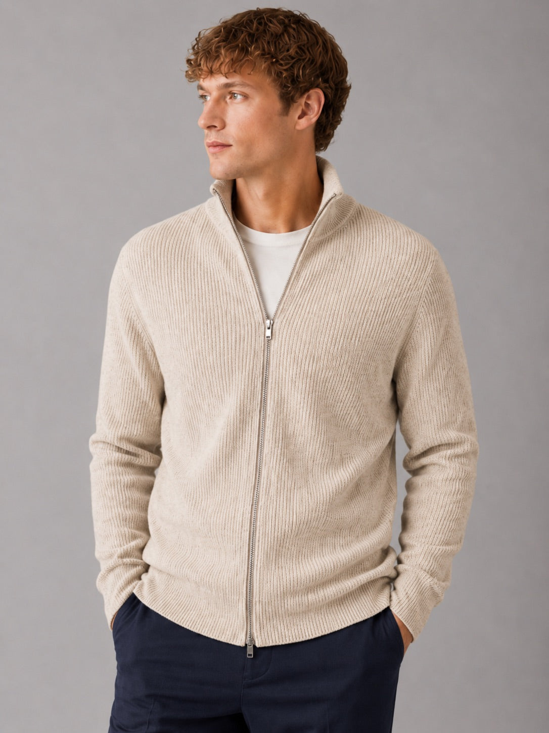 Clean Cut Copenhagen Mario Cardigan Ecru Melange – bilde 1