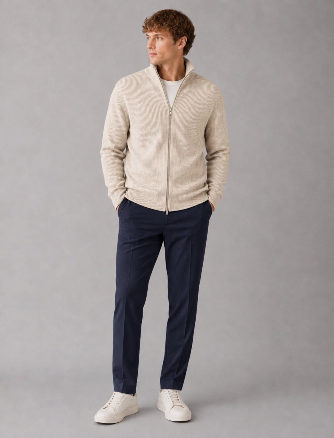 Clean Cut Copenhagen Mario Cardigan Ecru Melange – bilde 2