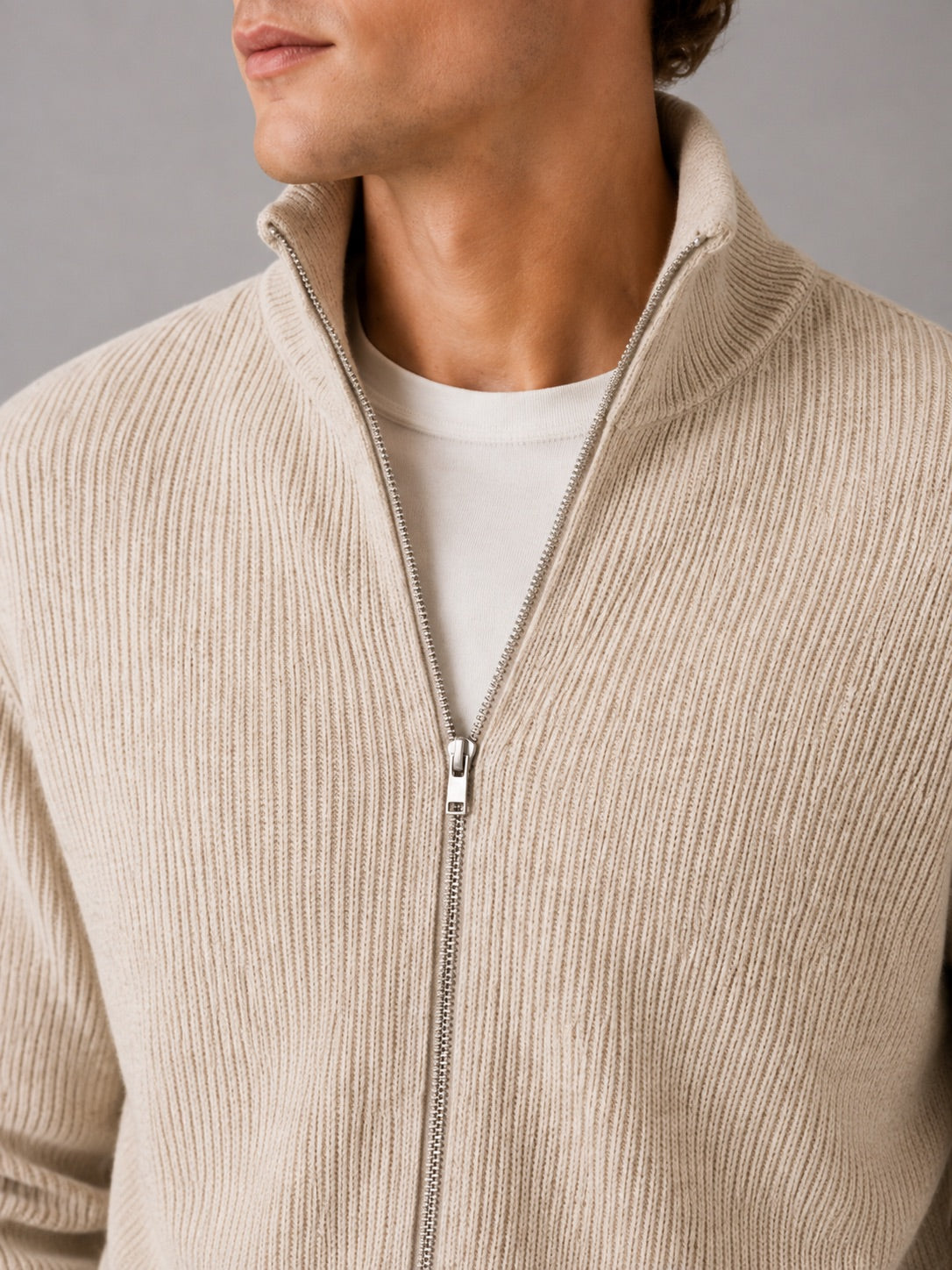 Clean Cut Copenhagen Mario Cardigan Ecru Melange – bilde 3