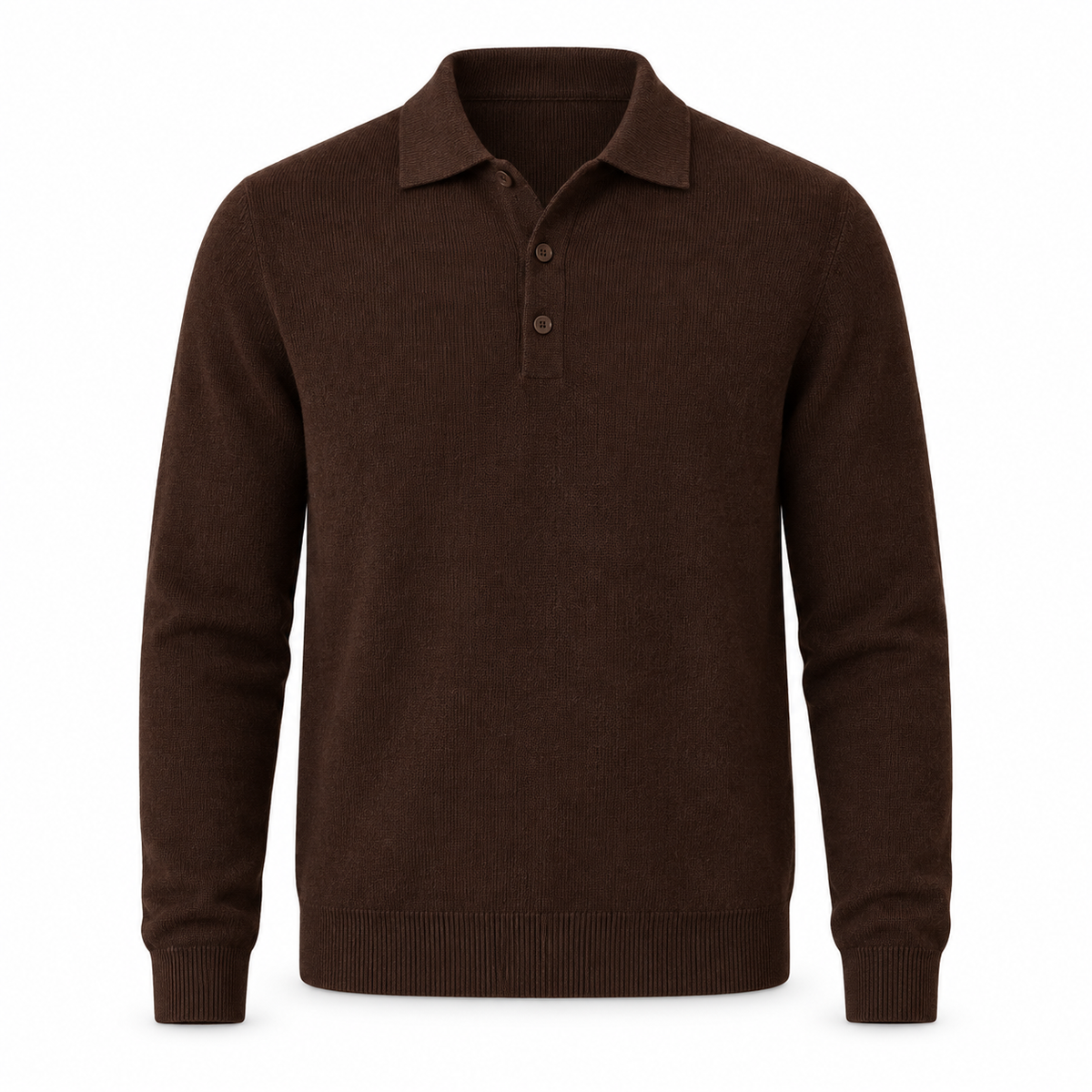 Clean Cut Copenhagen Mario Polo Knit Dark Brown – produktbilde