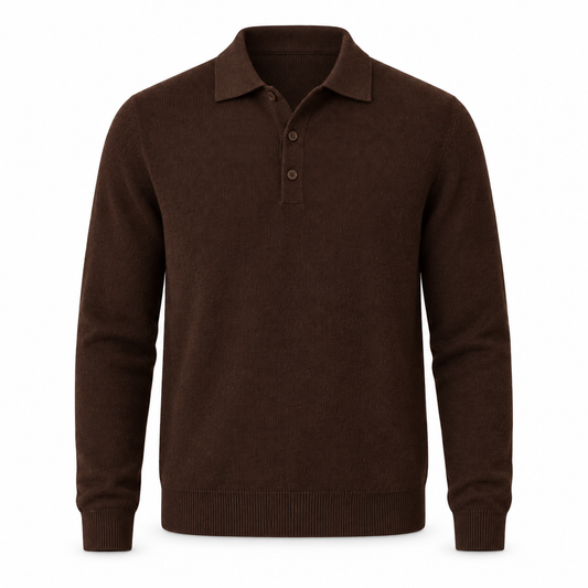 Clean Cut Copenhagen Mario Polo Knit Dark Brown – produktbilde