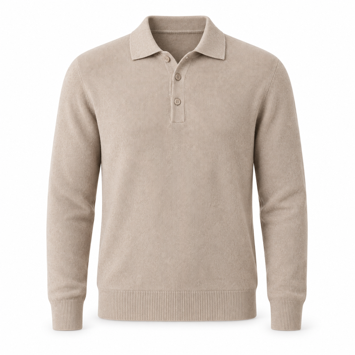 Clean Cut Copenhagen Mario Polo Knit Ecru Melange – produktbilde