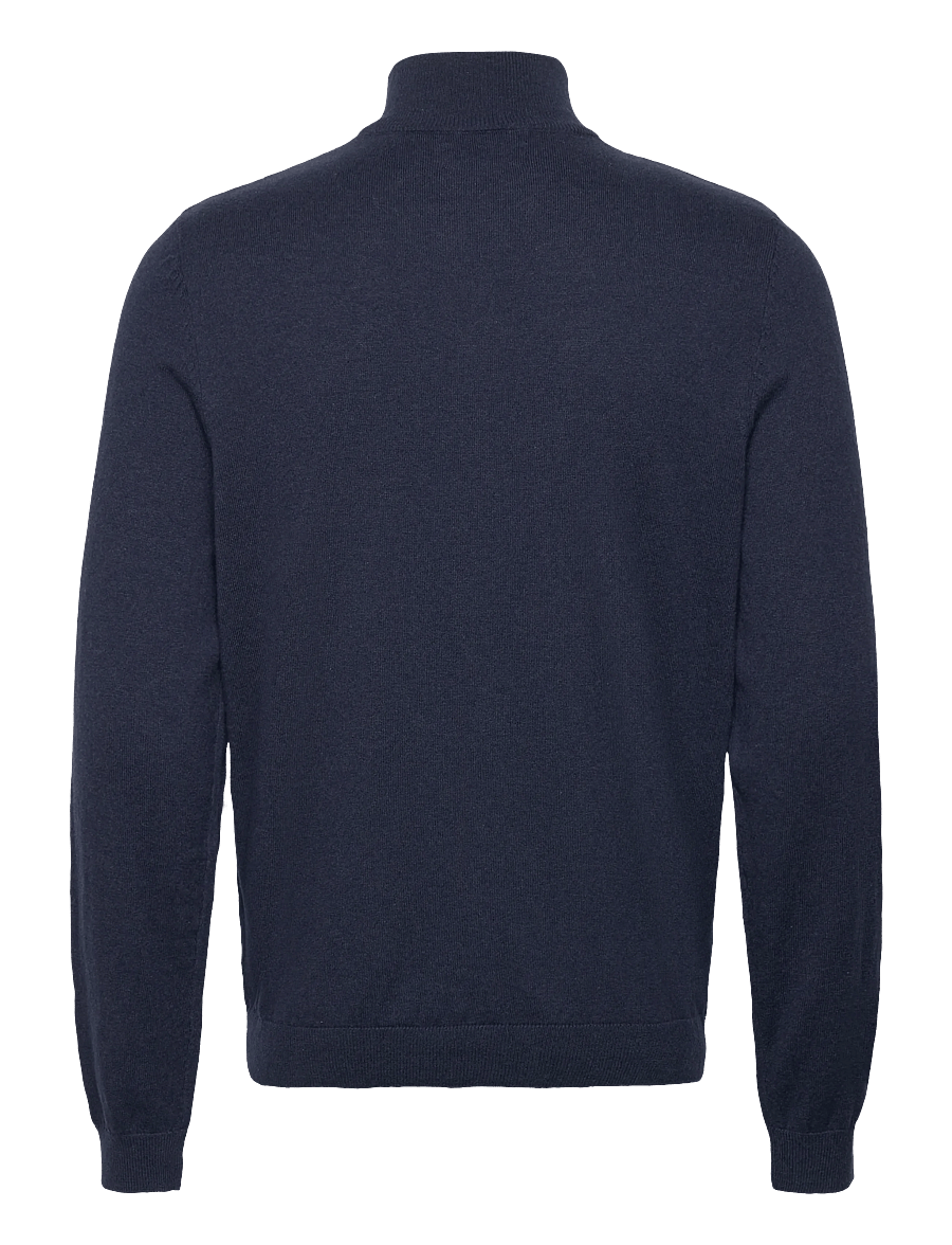 Clean Cut Copenhagen Claude Half-Zip Knit Navy Melange – bakfra