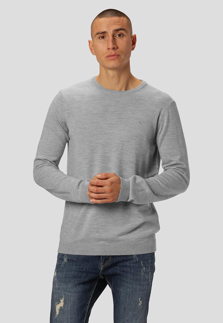 Clean Cut Copenhagen 100% Merino Wool Crew Neck Lt Grey Melange – produktbilde 2