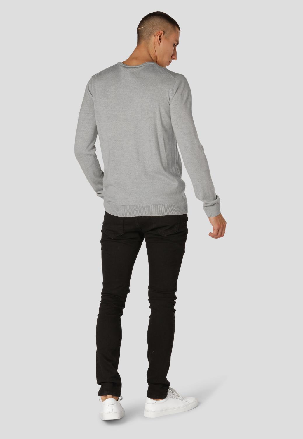 Clean Cut Copenhagen 100% Merino Wool Crew Neck Lt Grey Melange – produktbilde 4